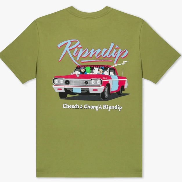Nevermind Cheech & Chong x RIPNDIP SM25-RND420252 中指貓聯名系列短T