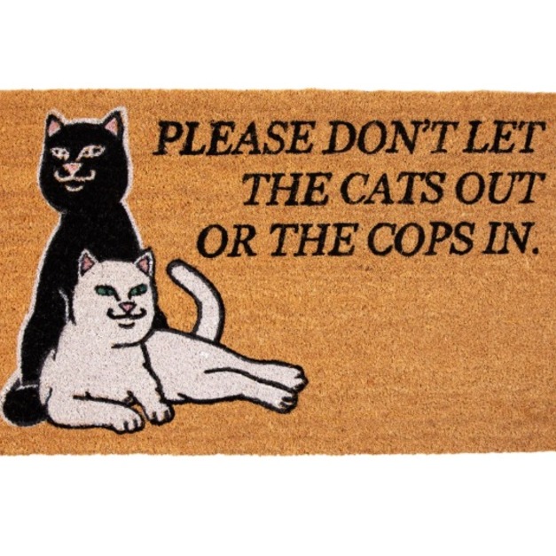 Nevermind RIPNDIP RND4056 中指貓地毯 Don't Let The Cops In Rug