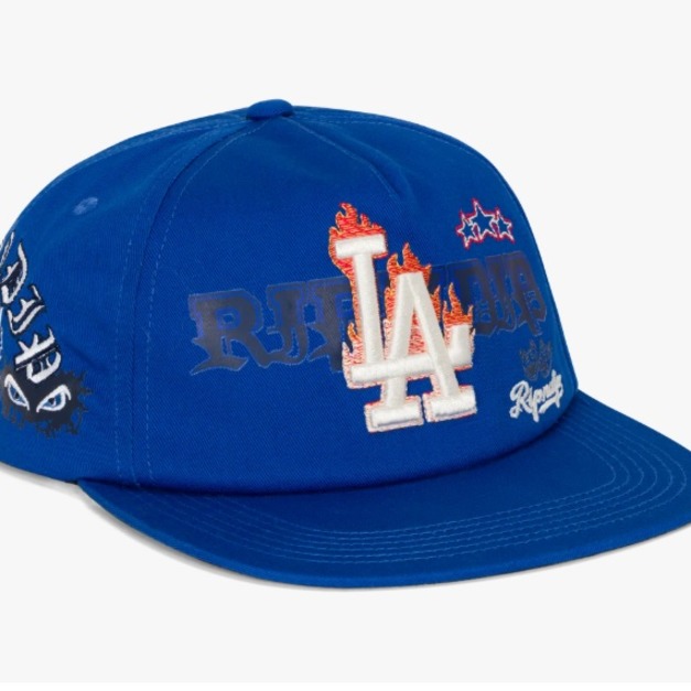 Nevermind. RIPNDIP RNDFALL25147 中指貓 刺繡六片帽 LA Athletics Snapback 