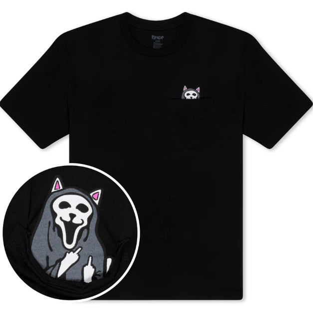 RIPNDIP RNDFALL25134 Trick Or Treat Pocket Tee 萬聖節貓貓 中指貓 NVM