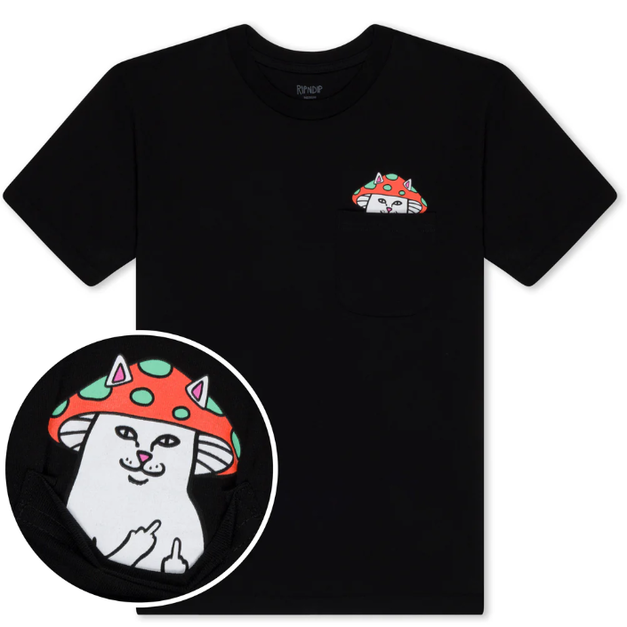 RIPNDIP RNDFALL25141 Lord Shroomy 蘑菇頭貓貓 中指貓口袋t NVM