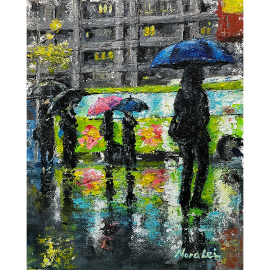 雨中即景，雷霞Nora Lei _22x27cm，2022