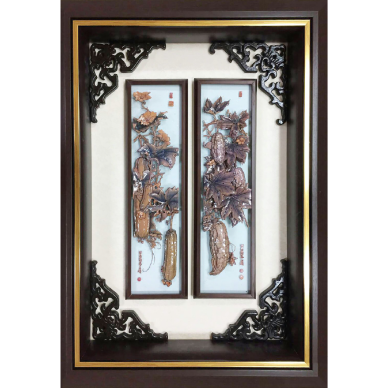 蔬果雙瓜，賴佳玲/db双瓶 _80x70x7.5cm，2017