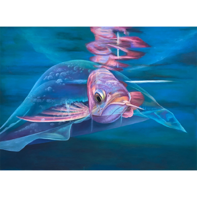 魚在水中  blue blue，魯雅琴_54x78cm，2022