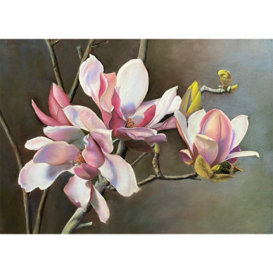 三月望春賞辛夷，魯雅琴  _39x54cm，2023