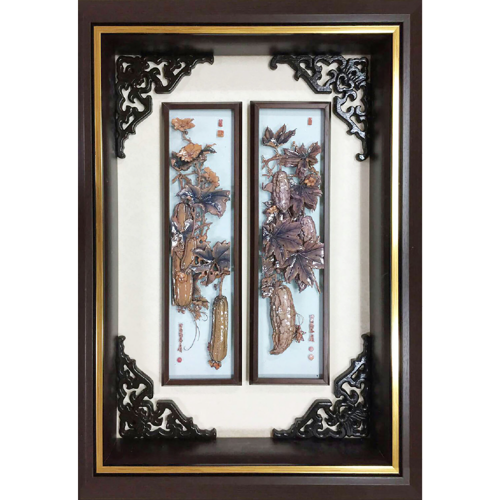 蔬果雙瓜，賴佳玲/db双瓶 _80x70x7.5cm，2017