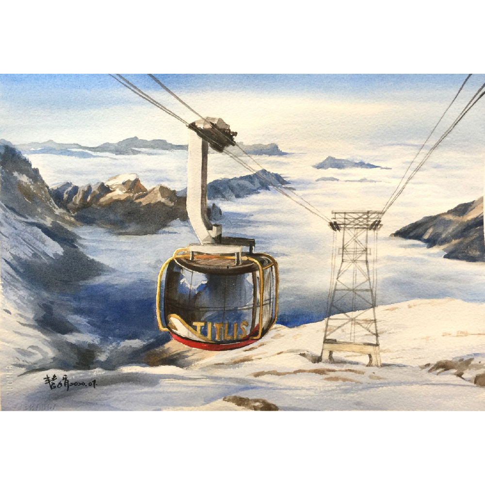 微笑鐵力士山，洪慧娟 _37x28cm，2020