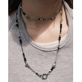 Necklace 聯名項鍊 星辰（黑小珠銀珠管珠）_2