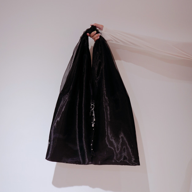 Tote Bag 超大號肩背包（歐根紗緞面直紋布料）