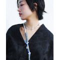 Necklace 聯名項鍊 蝴蝶繩結波點珠（冰霜藍）_4