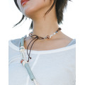 Necklace 聯名項鍊 蝴蝶繩結波點珠（冬日咖）_1