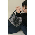 Mini Hobo Bag 柔軟毛毛手提/側背包（灰黑水貂）_1