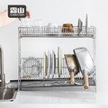【日本霜山】304不鏽鋼雙層餐具瀝水架_2