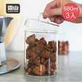 【日本霜山】多用途耐熱玻璃儲物罐(附蓋)-680ml-3入_2