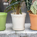 【日本霜山】復古風植纖環保花盆(附托盤)-多色可選_4