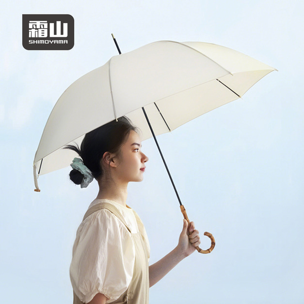 【日本霜山】復古竹柄8骨晴雨兩用大傘面雨傘-多色可選