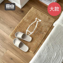 【日本霜山】小魚塗鴉防滑吸水快乾浴室踏墊(大)-48x76cm-多色可選