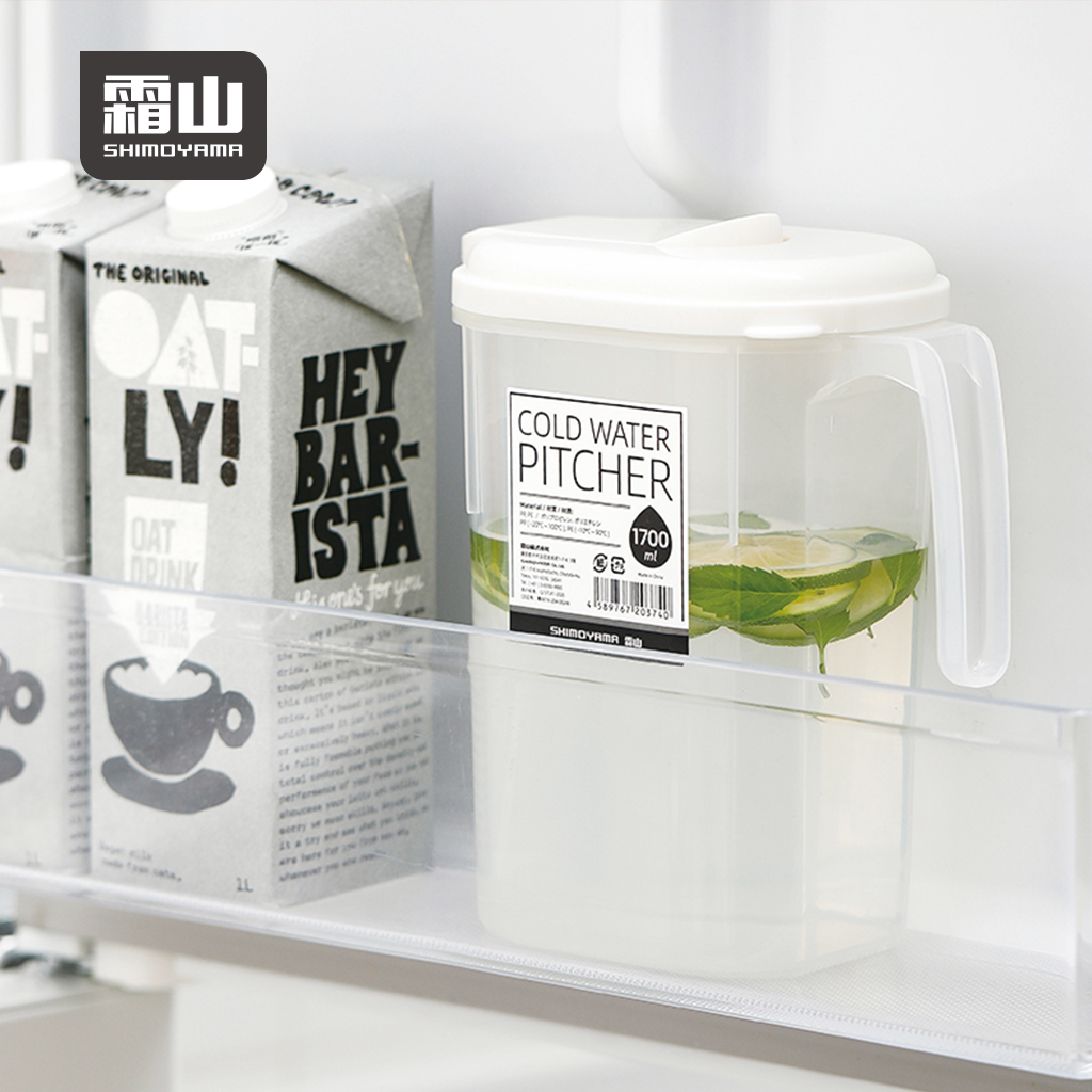 【日本霜山】單手按壓式PP耐熱冷水壺-1.7L