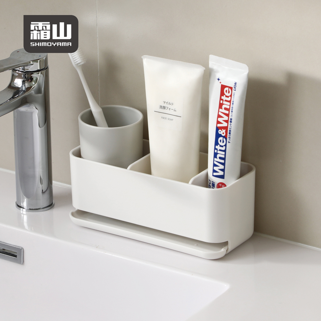 【日本霜山】無痕壁掛/桌上兩用分隔收納瀝水架