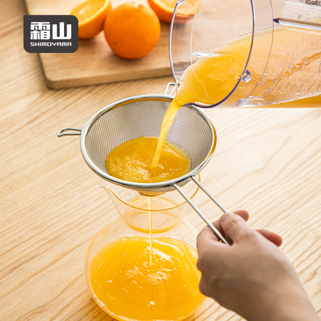 【日本霜山】雙掛耳漏斗式不鏽鋼過濾網/過篩網