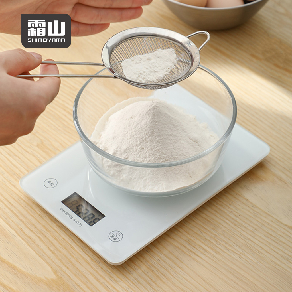 【日本霜山】鋼化玻璃料理電子秤/食物秤