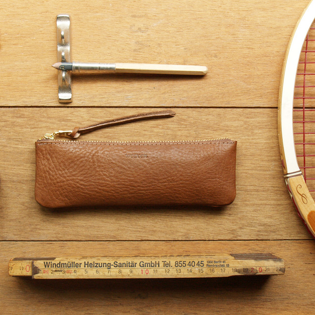 Caramel Coffee 手工真皮筆袋  (免費客製化刻印英文名/禮物包裝)