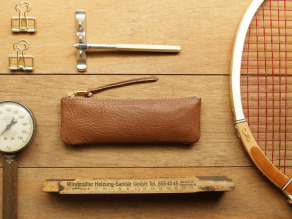 Caramel Coffee 手工真皮筆袋  (免費客製化刻印英文名/禮物包裝)