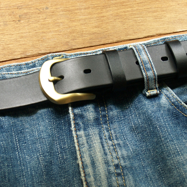 Gentle Black 義大利真皮腰帶/皮帶 (客製化刻印英文名/禮盒包裝)