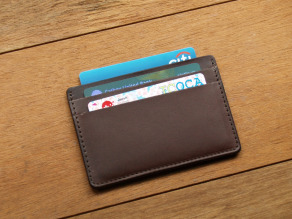 Dark Coffee 手工真皮卡片夾 (客製化刻印英文名/禮盒包裝)