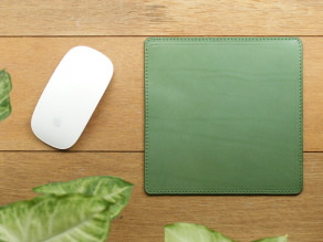 Grass Green 手工真皮滑鼠墊 (客製化刻印/禮物包裝)
