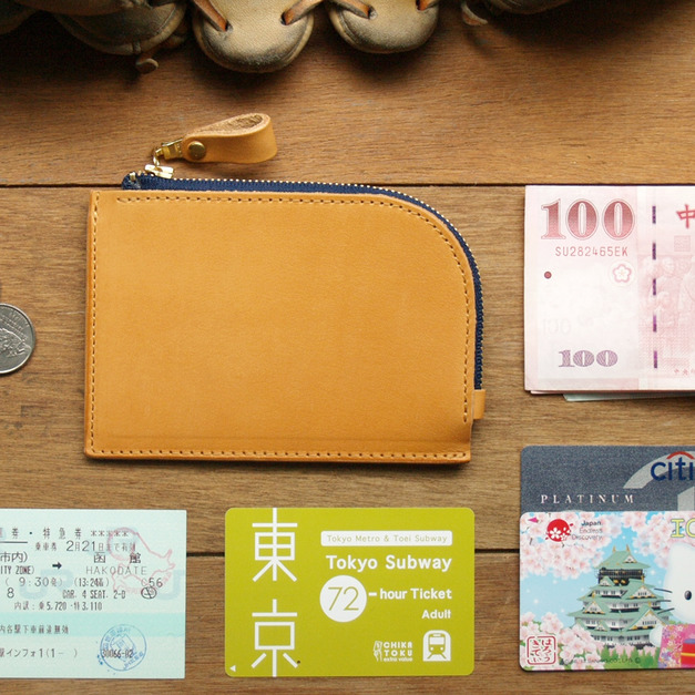 Classic Tan 手工真皮小物包/零錢包(免費刻印英文名/禮盒包裝)