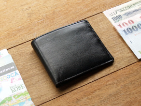 Jazz Black 手工真皮短夾/皮夾/錢包 (客製化刻印英文名/禮盒包裝)