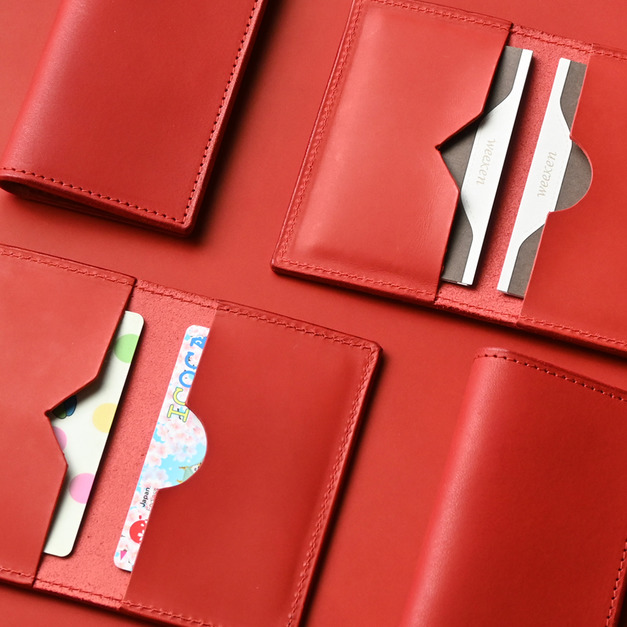 Joy Red 手工真皮卡夾/名片夾/皮夾 (禮盒包裝/客製化刻印)