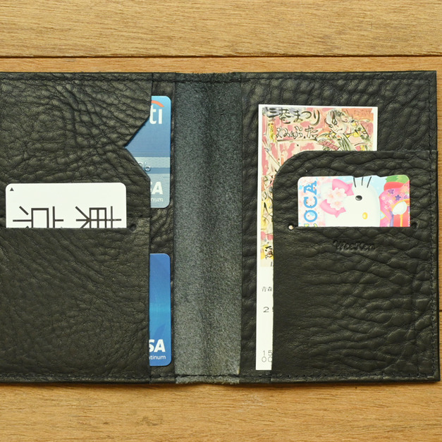 福利品 - Harley Black 手工真皮護照夾 (客製化刻印英文名/禮盒包裝)