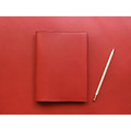 Joy Red 手工真皮記事本/繪圖本/書套(附A5空白記事素描本，客製化刻印英文名)