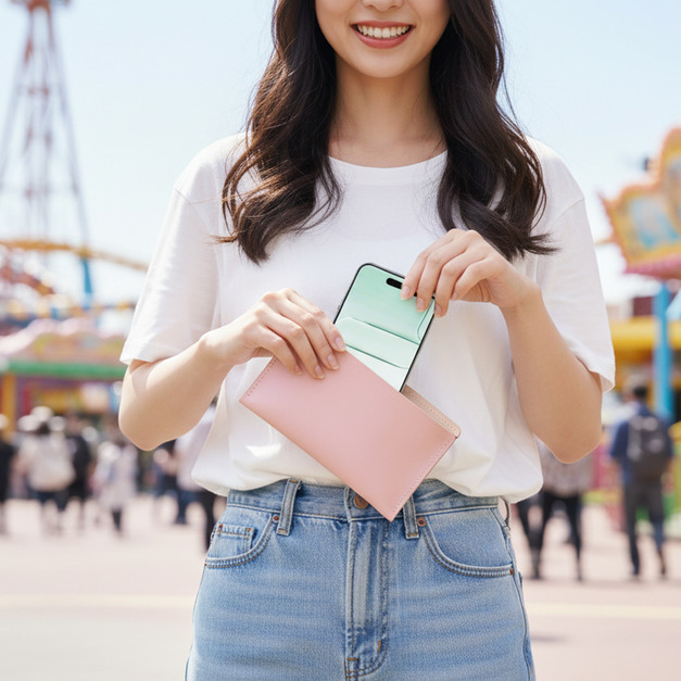 iPhone 17 / Air - Pink Ballet 真皮手機保護套 (英文刻印/禮物包裝)