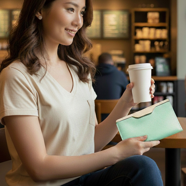 【改版出清】iPhone 17 / Air -Tiffany Blue 手工真皮手機套/存摺套 (免費刻印/禮物包裝)