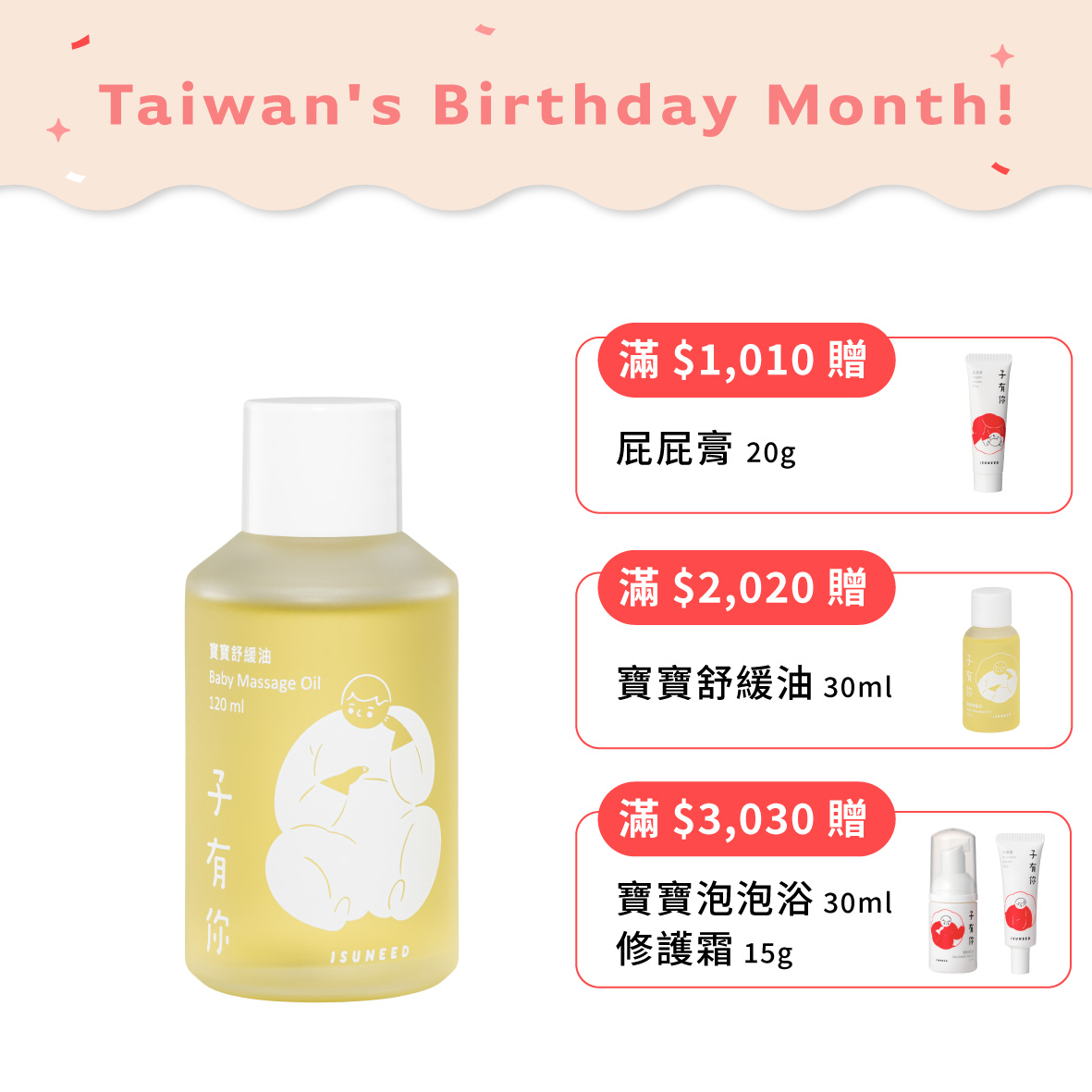 寶寶舒緩油 120ml—軟化胎脂、寶寶按摩首選用油