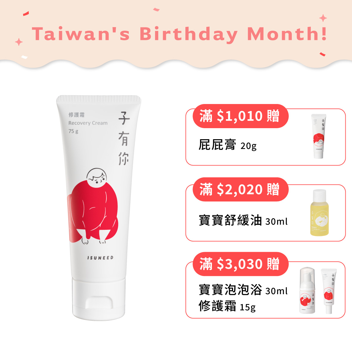 修護霜 40g & 75g—寶寶紅紅呼呼霜，舒緩修復最有感