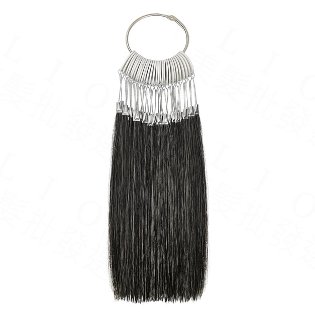 圓牌款老人白髮混黑髮束