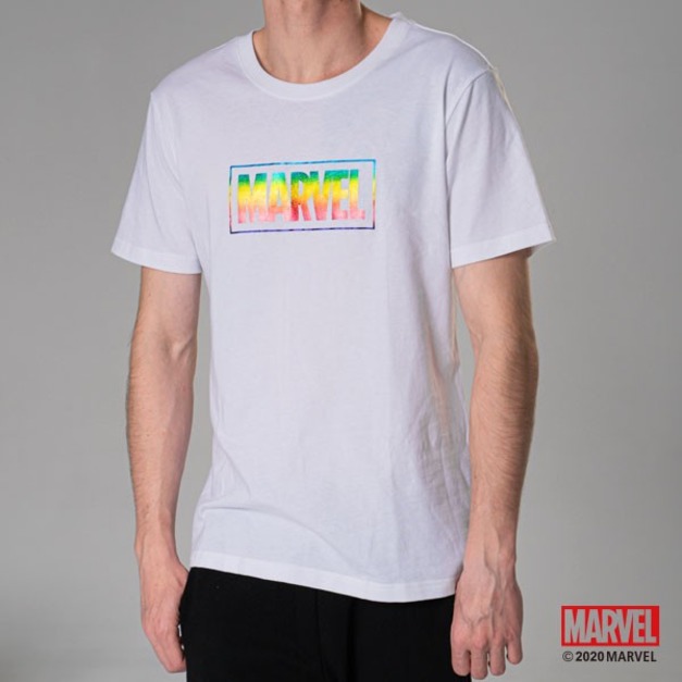 漫威彩虹反光logo運動短袖圓領上衣