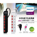【PHILIPS 飛利浦】 Power Strip 6開6插 3孔延長線(1.8米)_1