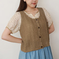 花邊無袖開襟背心_2