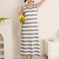 無袖針織條紋連身裙