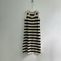 無袖針織條紋連身裙_6