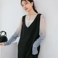 漸層暈染滾邊打底衫+吊帶背心_2
