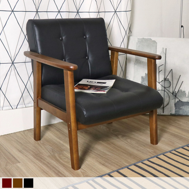 Elvis艾維斯北歐風單人木扶手沙發