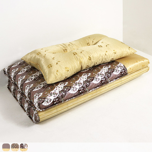 稻香拼色竹面單人透氣床墊-贈同色記憶枕