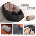 拼布質感黑時尚多用途包覆型記憶懶骨頭_3