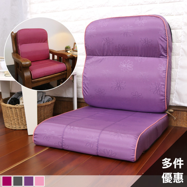 小步舞曲緹花L型沙發實木椅墊